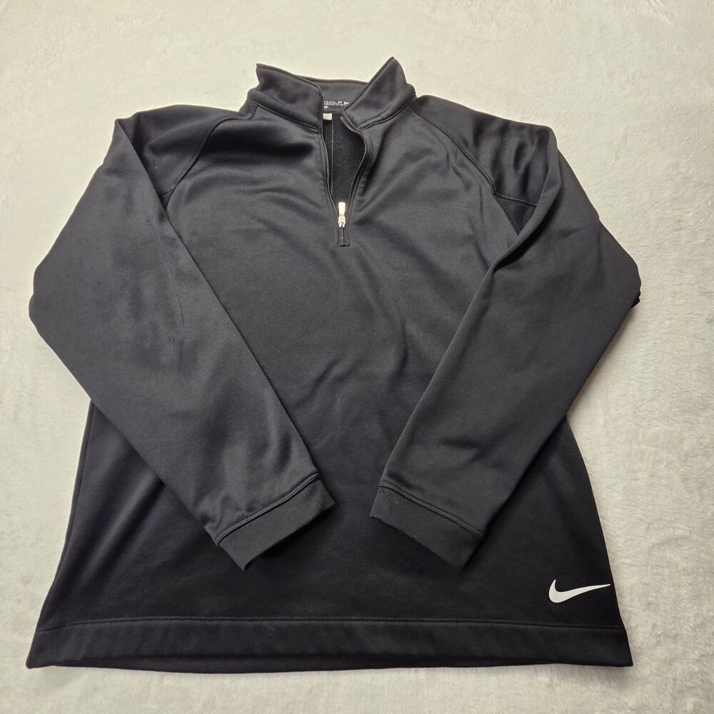 Nike Golf Pullover Youth Black Quarter Zip Long Sleeve Therma Fit Large